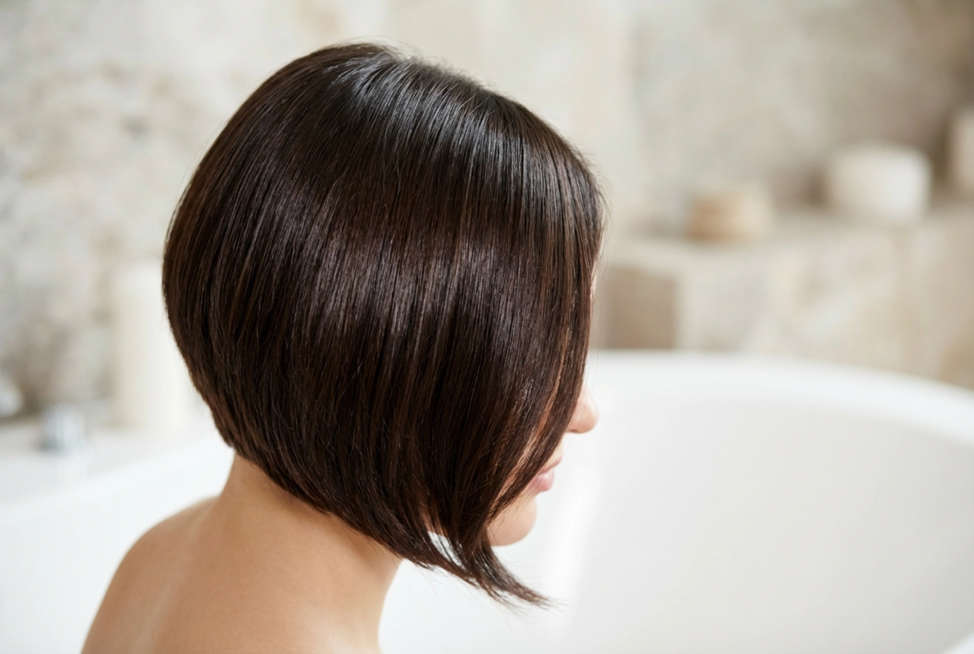 Asymetria, która działa: damska fryzura na bok z połyskiem