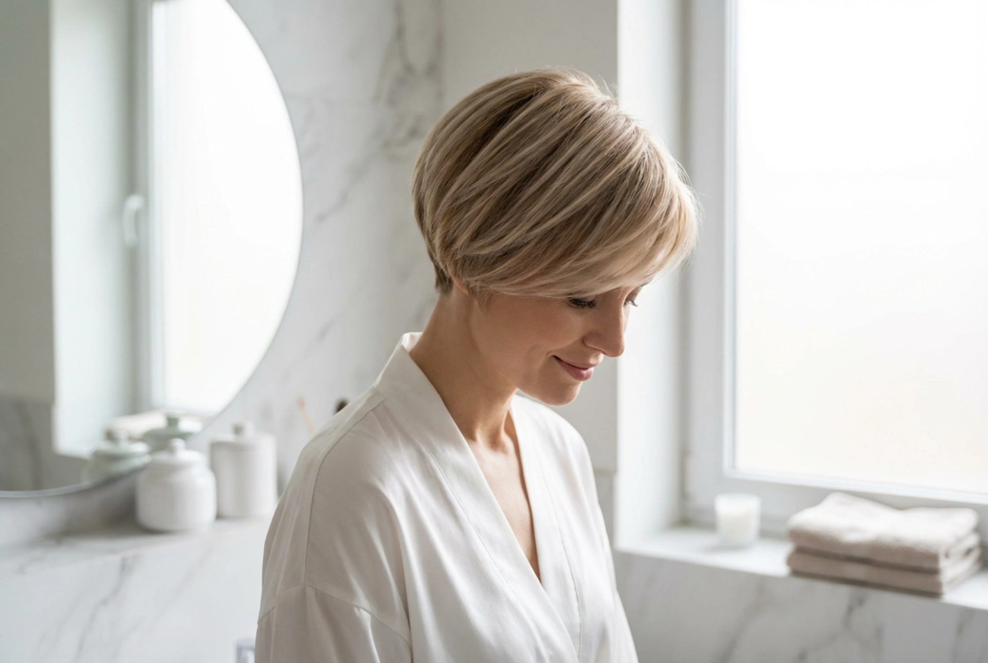 Krótkie damskie fryzury na grzybka: miękkie wykończenie i objętość