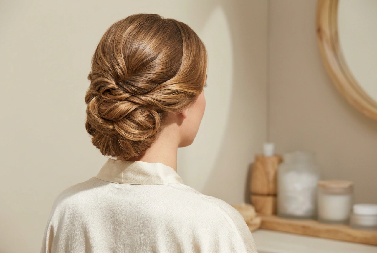 Elegancka fryzura z długich włosów: upięcie, fale i gładkie pasma