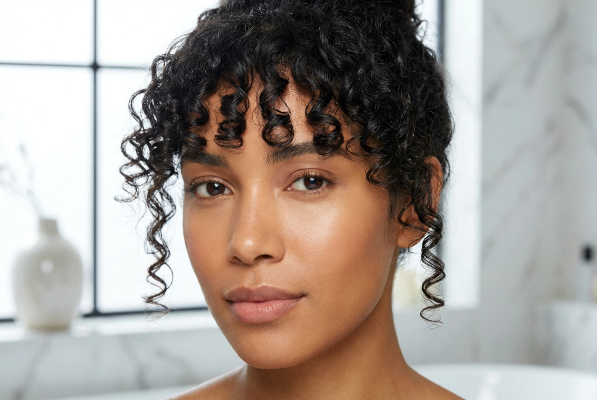 Grzywka przy kręconych włosach: cięcie, definicja i ochrona skrętu