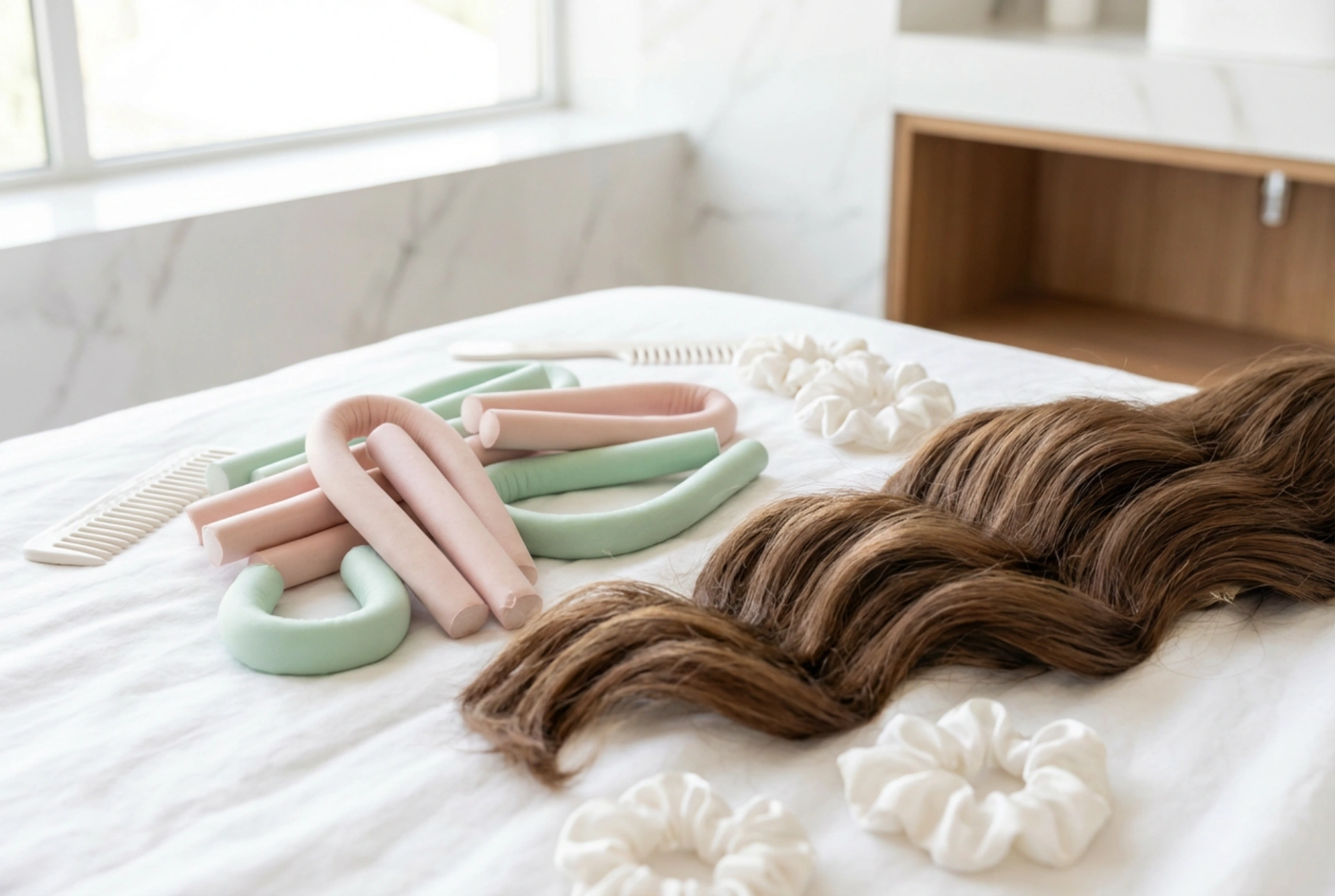 Grube wałki do włosów: objętość i duże fale bez temperatury