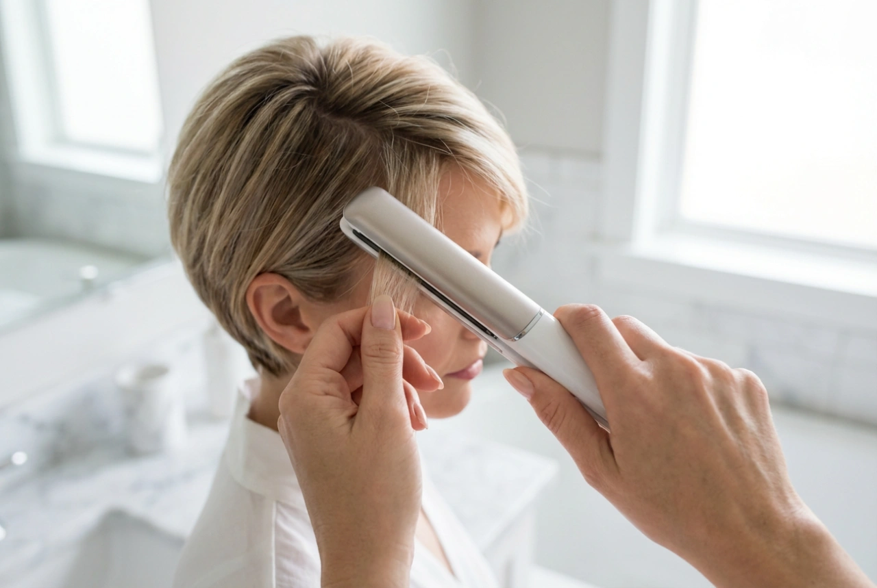 Cienka prostownica: sposób na krótkie włosy, grzywkę i baby hair