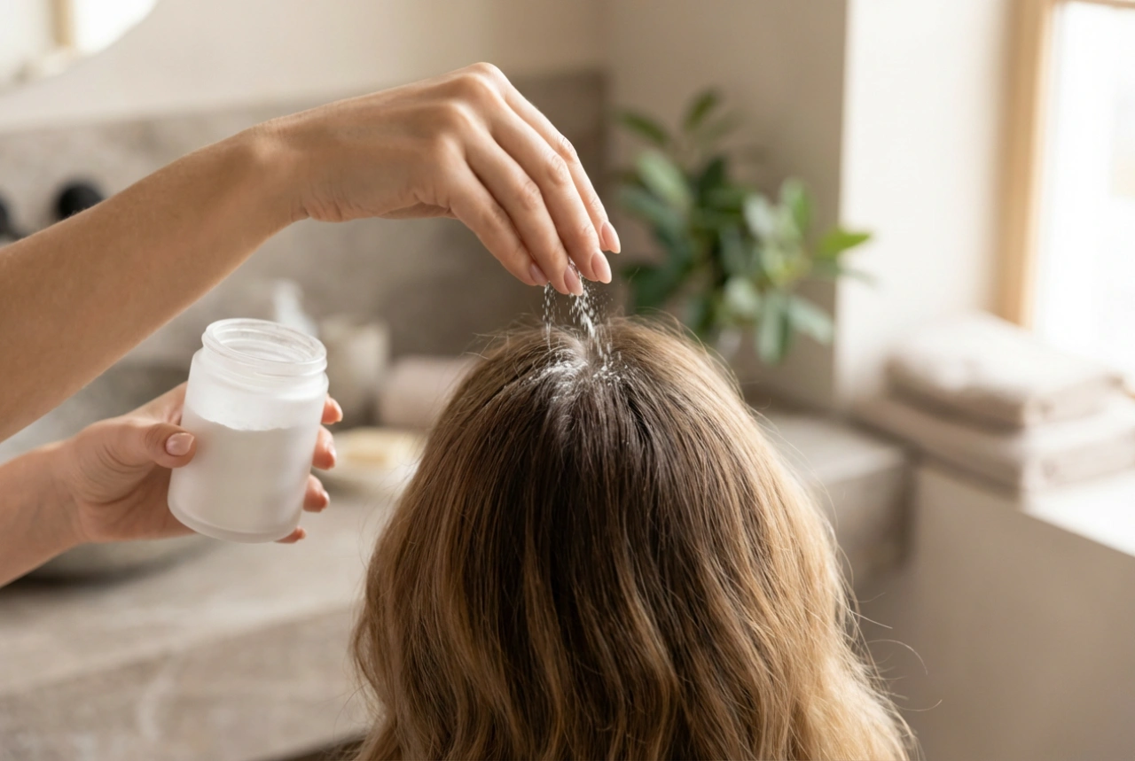 Puder do włosów krok po kroku: objętość u nasady i tekstura