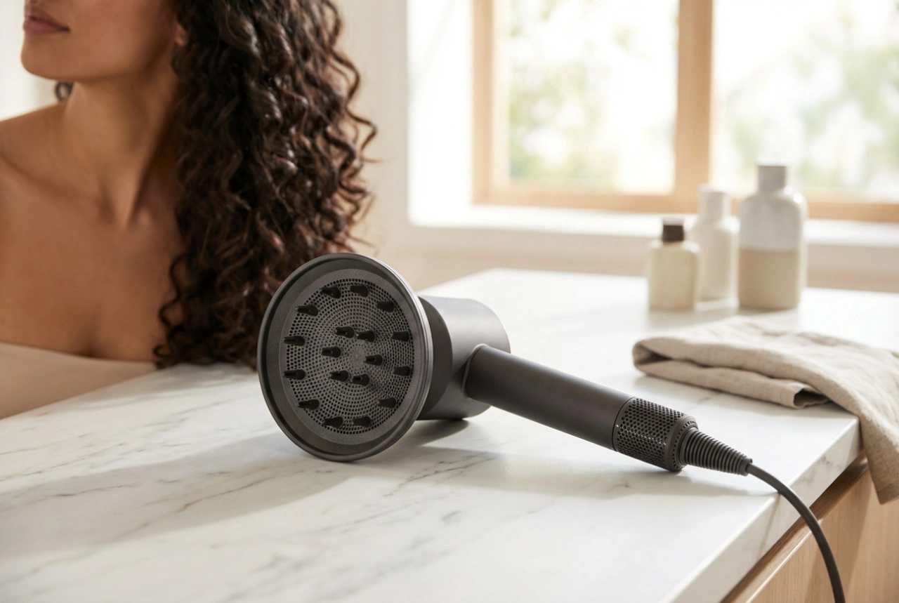 Suszarka z jonizacją i dyfuzorem: definicja skrętu bez puszenia