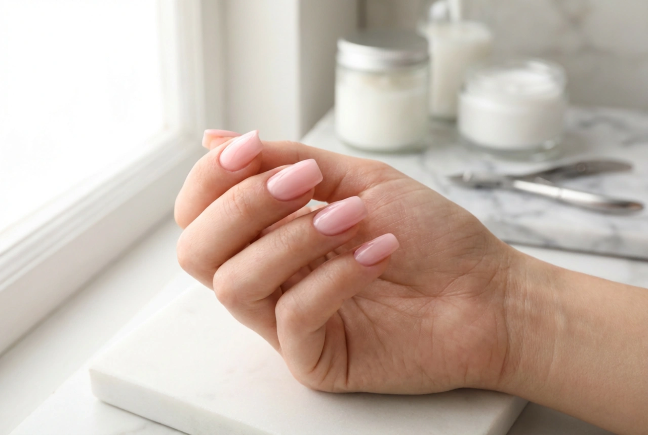 Manicure akrylowy: przygotowanie paznokcia, apex, piłowanie i nabłyszczanie