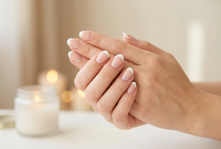 Świąteczny french manicure: klasyka z akcentem, krok po kroku
