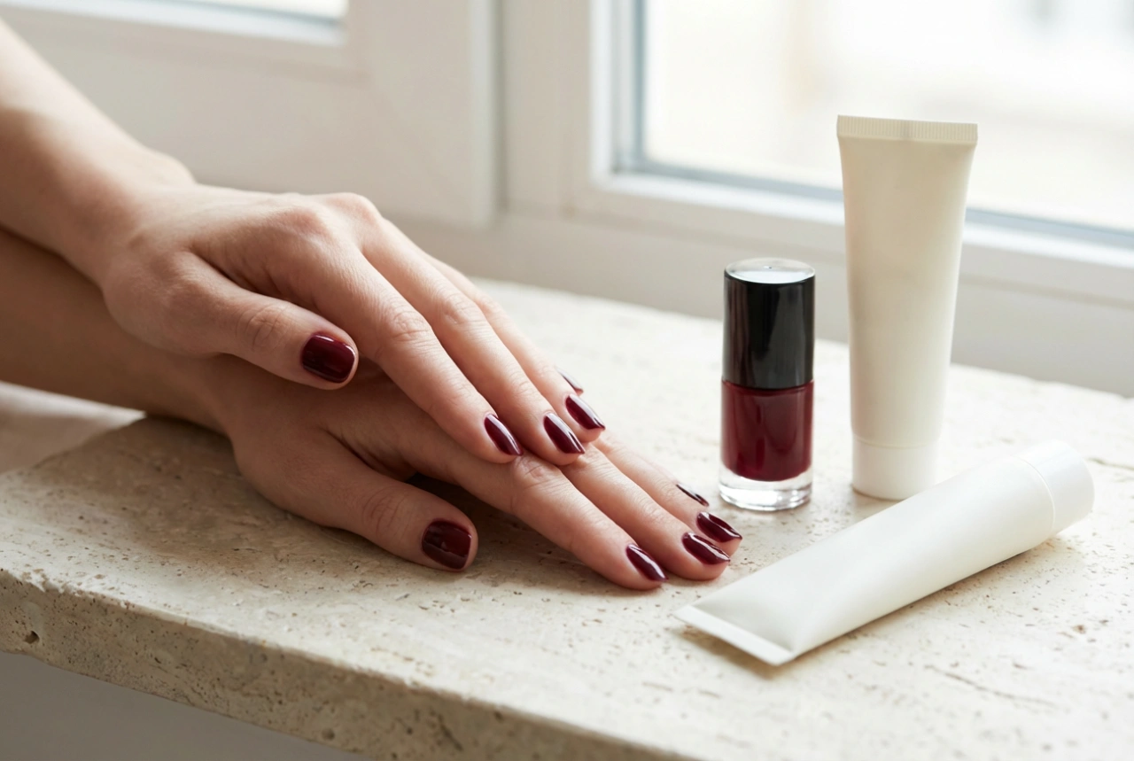 Manicure w kolorze bordo: idealne krycie, błysk i pielęgnacja