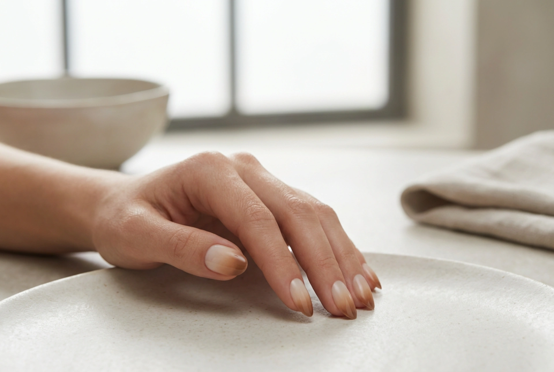 Paznokcie cappuccino ombre: subtelny gradient kawowy dla eleganckiego mani