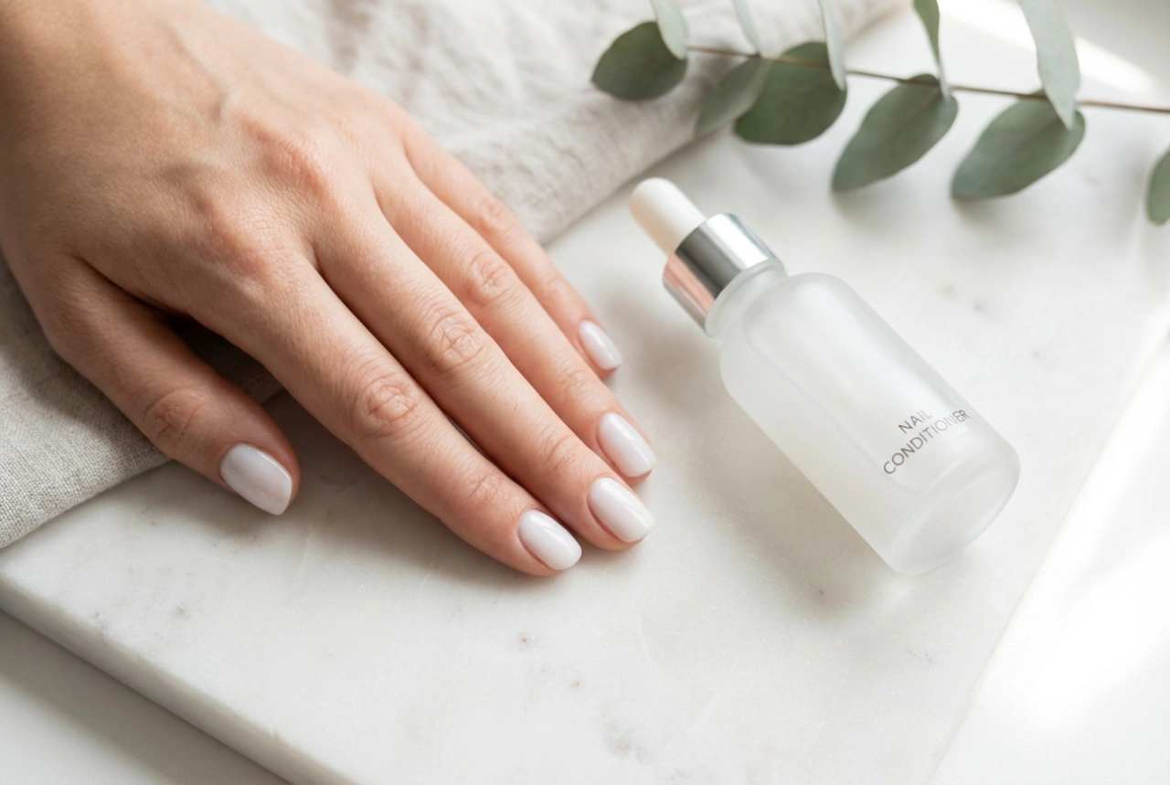 Mleczna odżywka do paznokci: wyrównanie koloru i szybki, schludny look