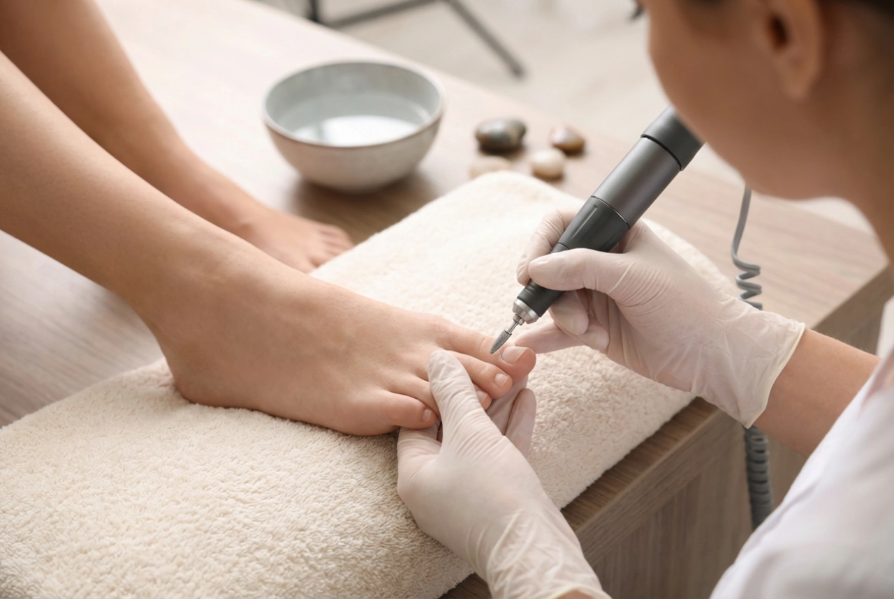 Pedicure frezarkowy: przygotowanie stóp, dobór frezów i technika