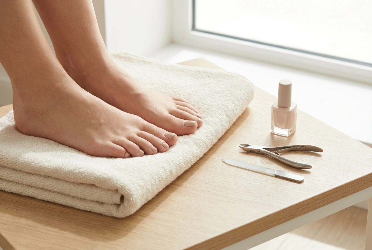 Pedicure klasyczny: komplet narzędzi, przygotowanie skórek i malowanie