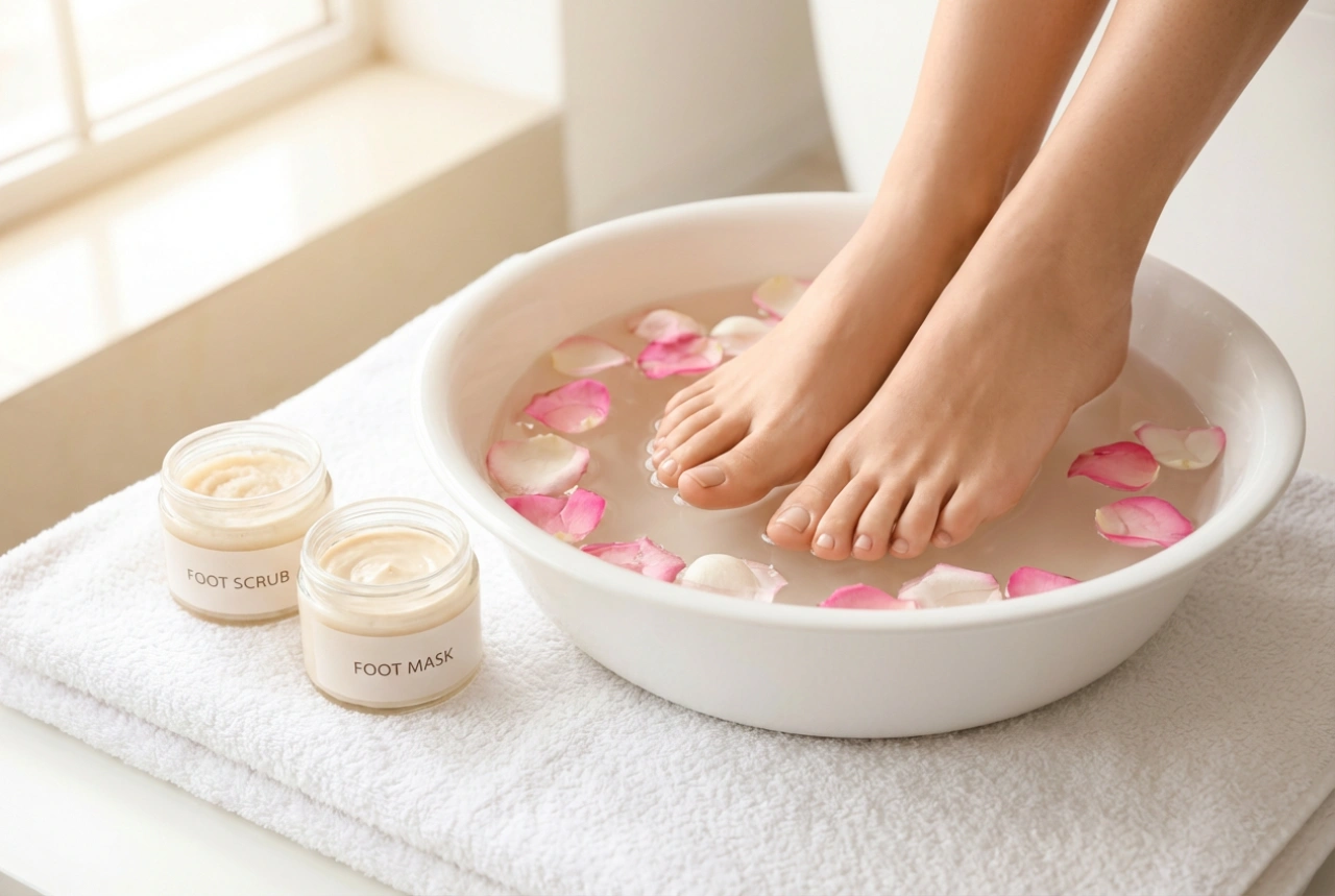 Pedicure SPA: relaks w domu, namaczanie, peeling i maska do stóp