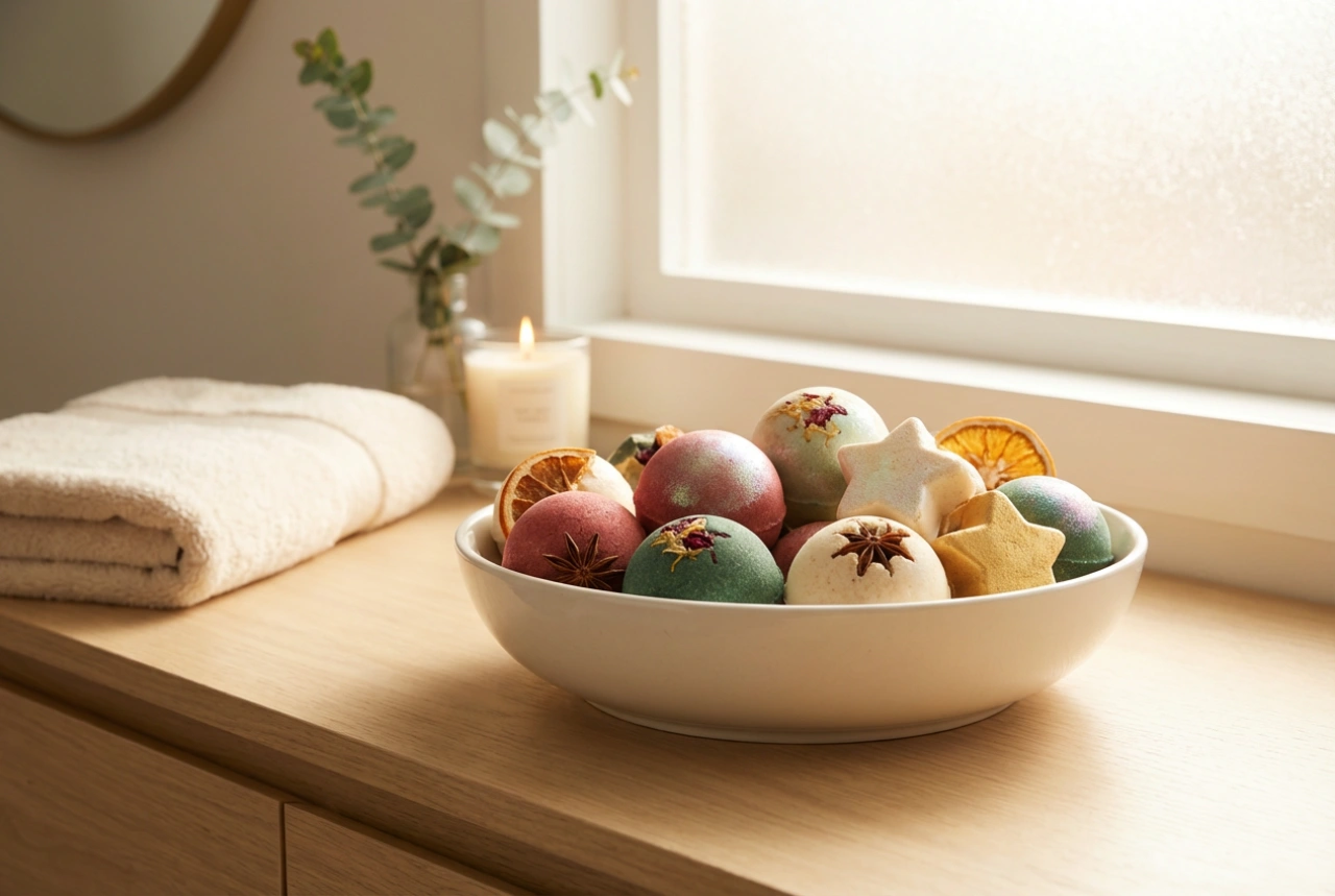 Świąteczne kule do kąpieli: zapachy, barwy i dekoracyjne dodatki