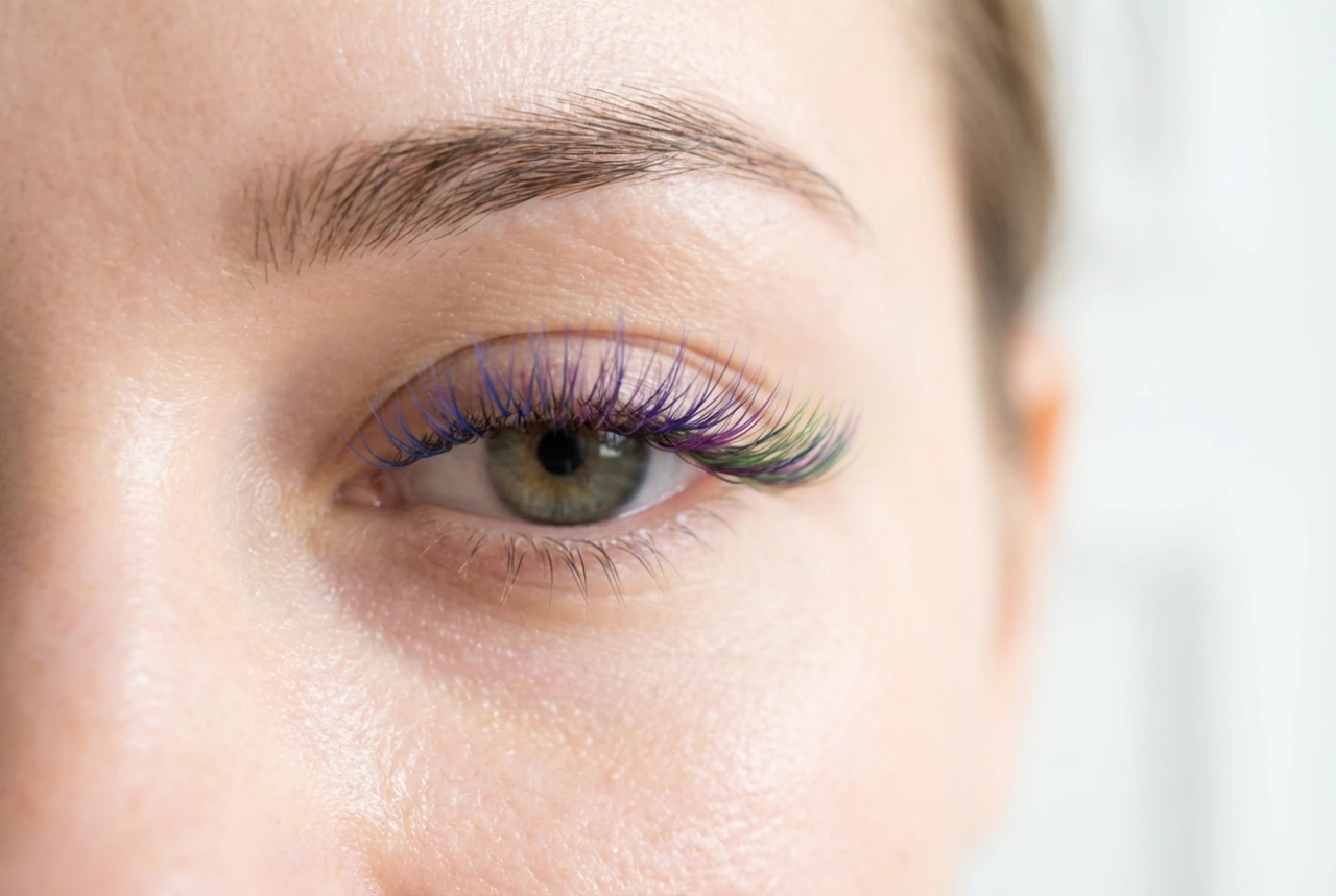Kolorowe kępki rzęs: akcenty w zewnętrznym kąciku i efekt ombre