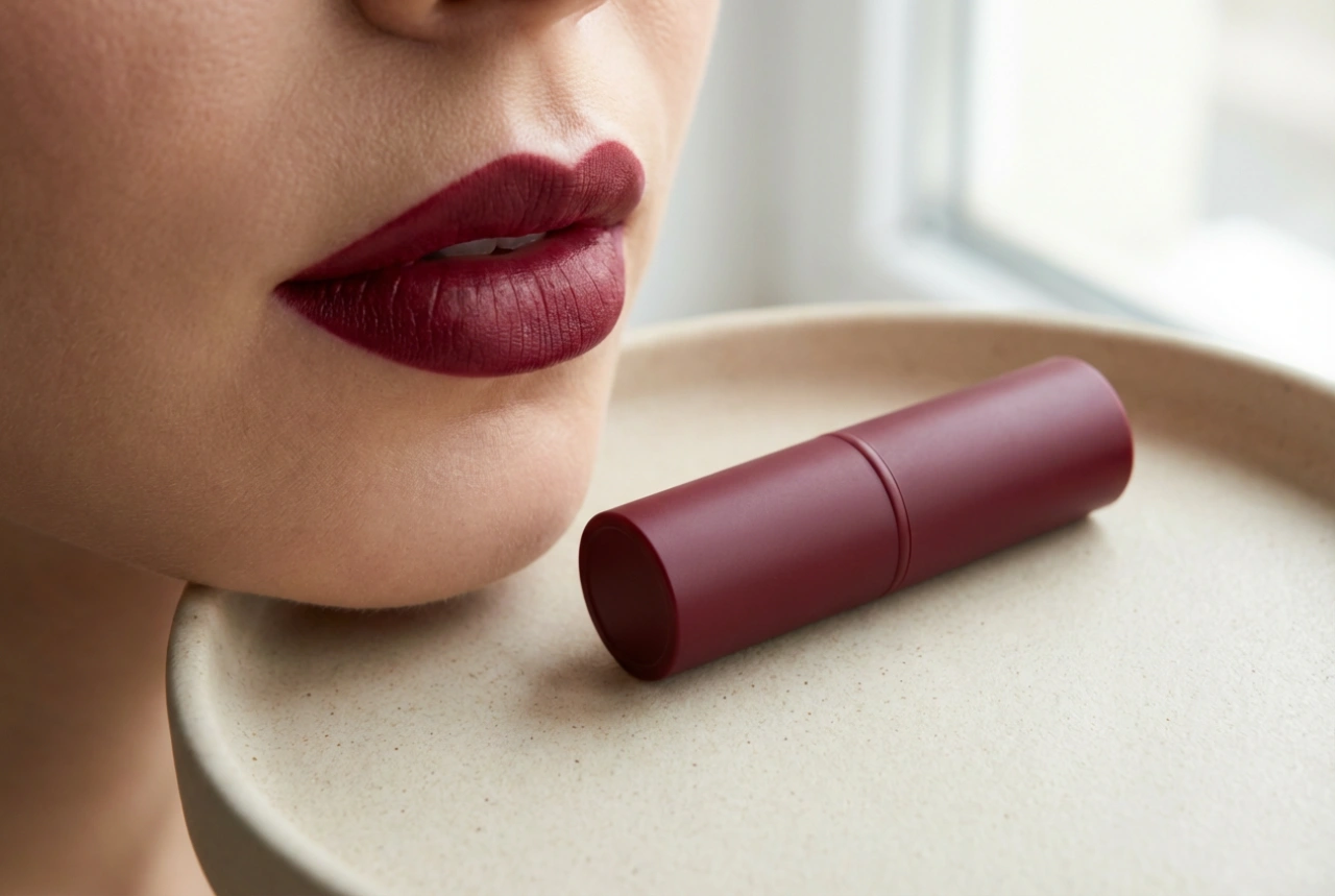 Burgundowa pomadka: perfekcyjny kontur, precyzja i trwałość koloru