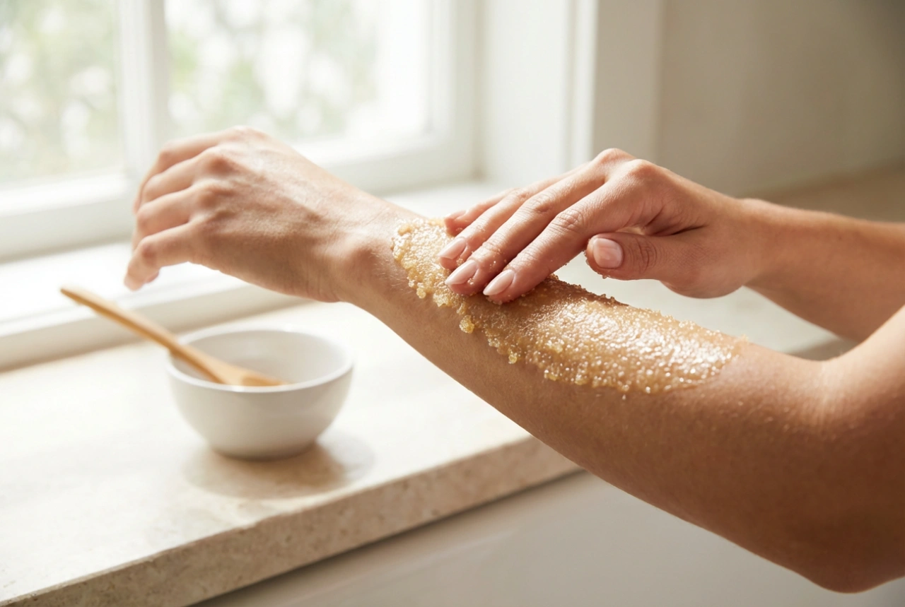 Peeling cukrowy do ciała w 10 minut: proporcje, masaż, spłukiwanie