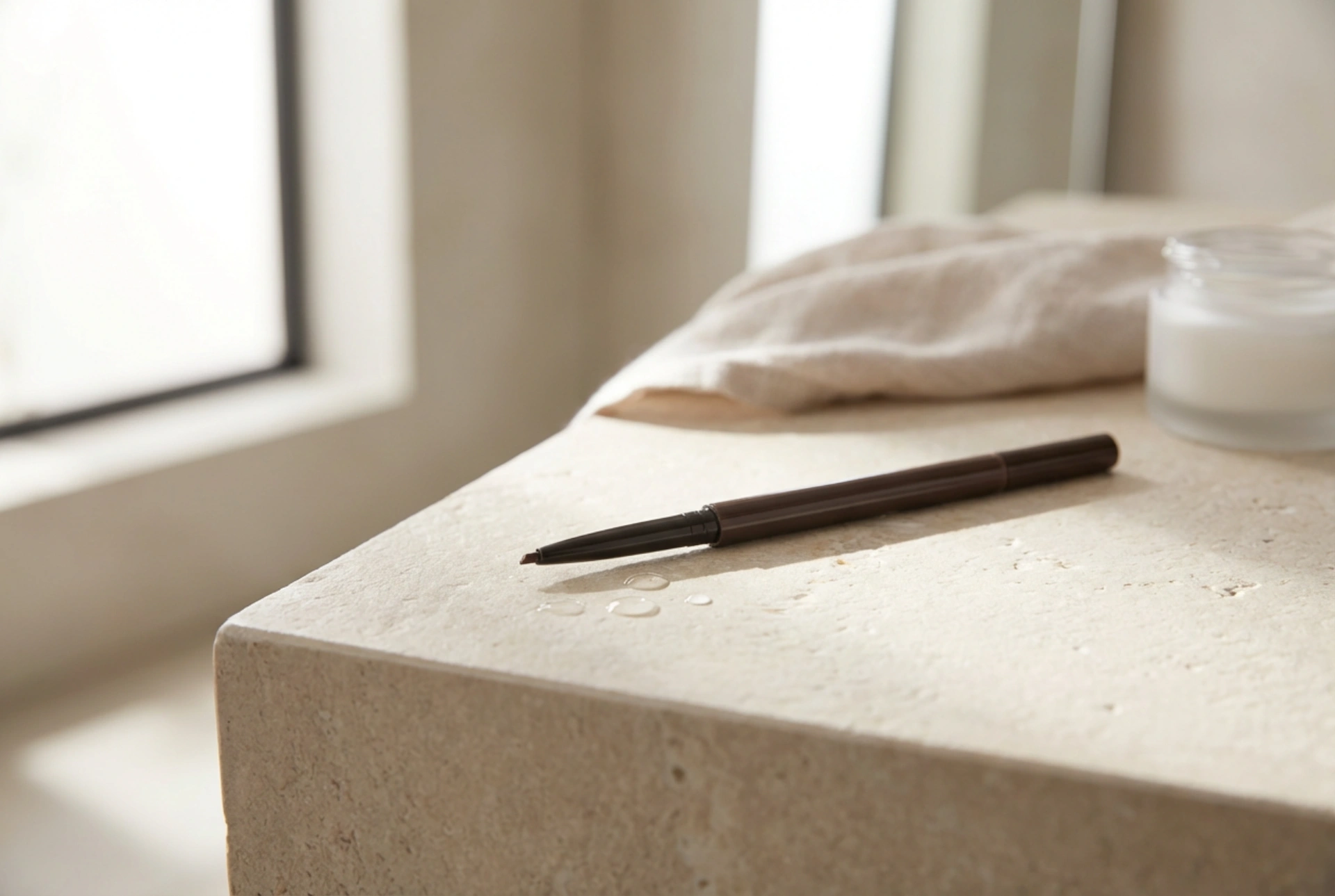 Wodoodporna kredka do brwi: rysowanie kształtu i wypełnienie