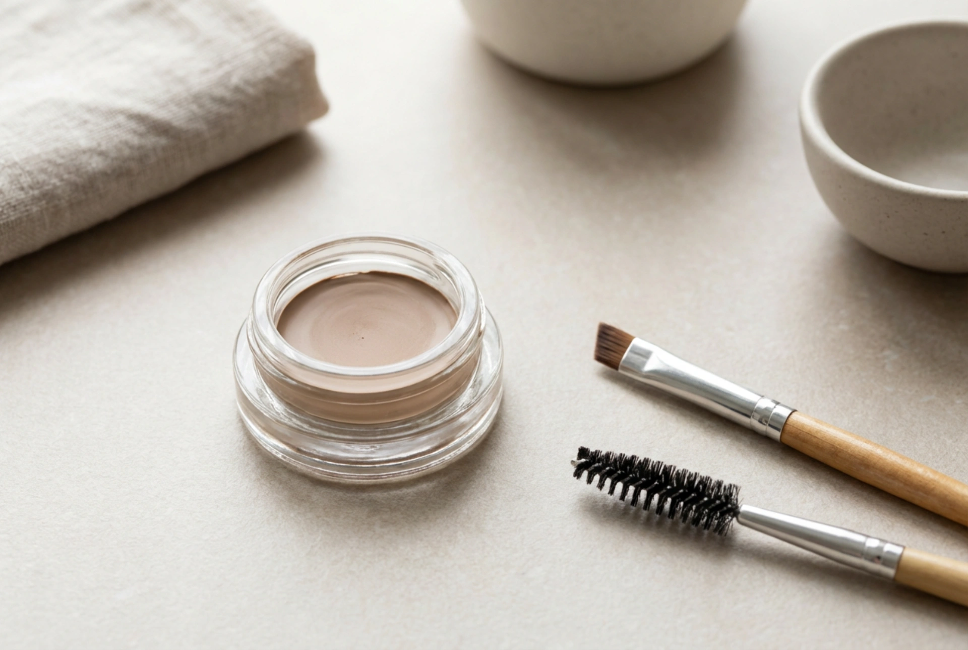 Pomady do brwi: dobór konsystencji, pędzla i techniki aplikacji